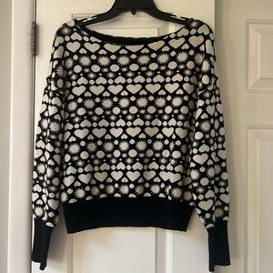 Maeve by Anthropologie black and white patterned sweater size medium